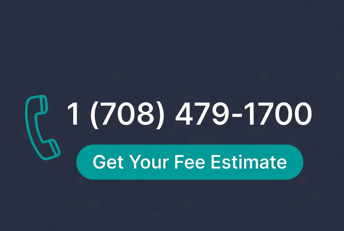 Call to action showing phone number 1 (708) 479-1700 and Get Your Fee Estimate button for nurse tax preparation pricing at The Wozny Tax Company in Mokena, IL