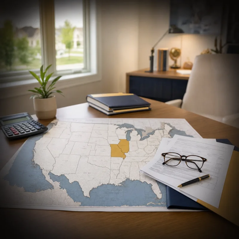Income earned across two neighboring states requiring a multi-state tax return for an Illinois resident
